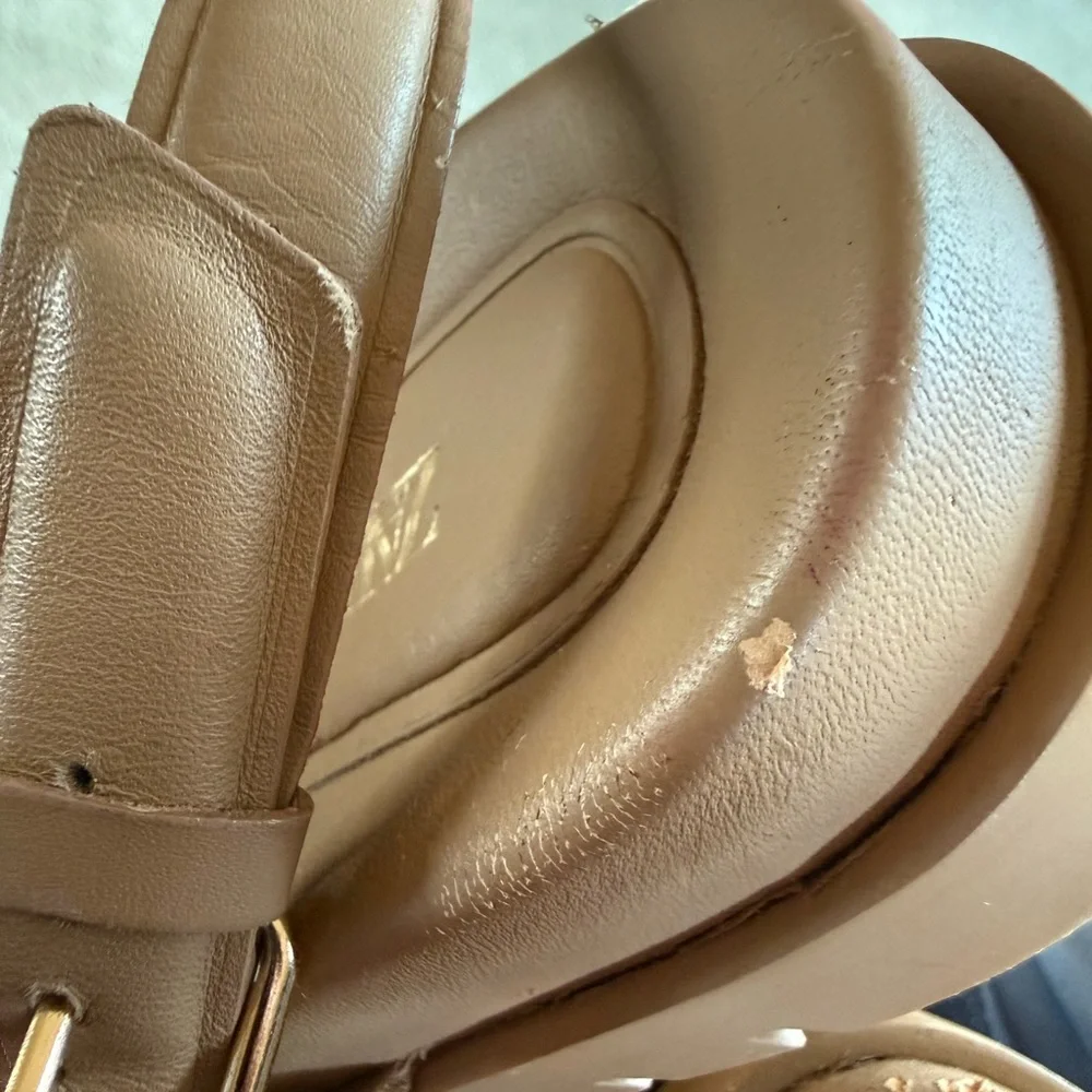 Zara Women's Tan Leather Sandals US 7.5, EU 38 New With Defects - Picture 8 of 8